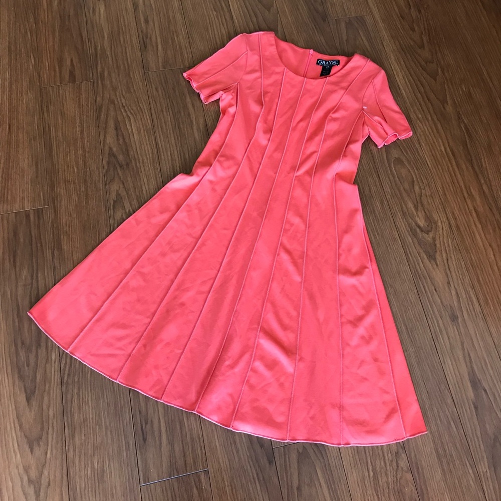 GRAYSE Kelly & Marie Gray Short Sleeve Coral Dress Size XS